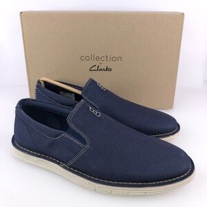 Clark’s Mens Forge Free Navy Loafer Shoes Size 9.5